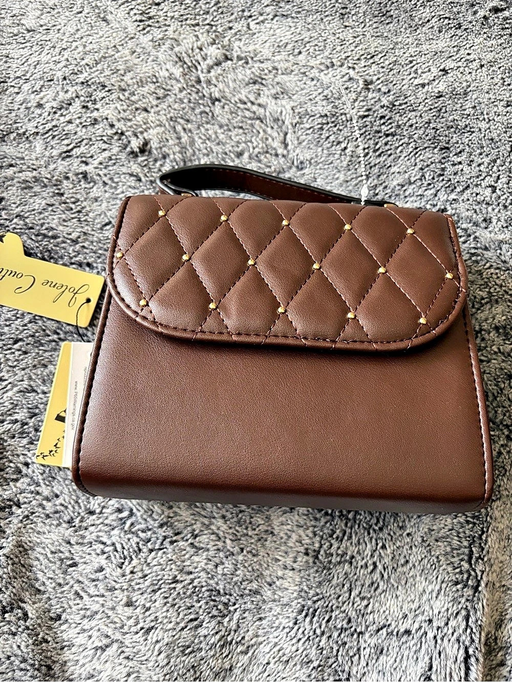 Quilted Crossbody Bag Brown